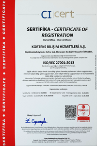 ISO/IEC 27001:2013 Bilgi Güvenliği Yönetim Sistemi Belgesi
